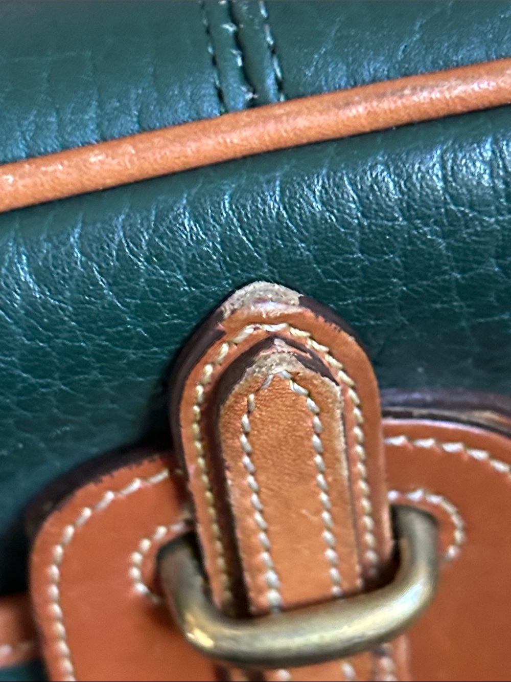 Dooney & Bourke Dark Green Pebbled Leather Crossbody with Tan Trim - Picture 16 of 16